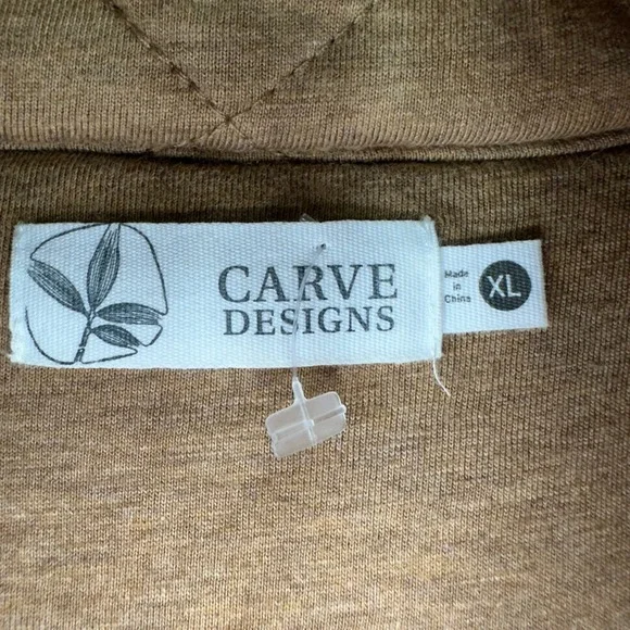 Carve Designs Women's Vest‎ Brown 100% Organic Cotton Quilted Pockets Size XL